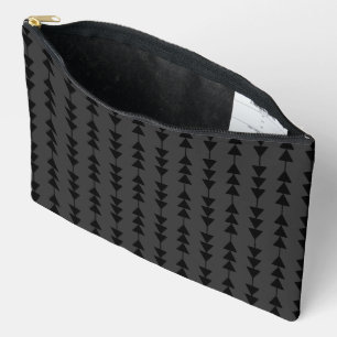 Pochette À Accessoires Triangles à pendage noir moderne et élégant sur fu