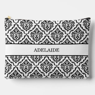 Pochette À Accessoires Tribu de mariée en damas noir pour la fête de mari