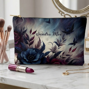 Pochette À Accessoires Trousse de Maquillage Fleurs Gothiques Sombres Per