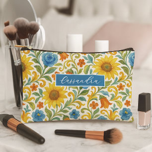 Pochette À Accessoires Trousse de Maquillage Personnalisée avec Art Flora