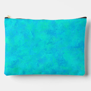 Pochette À Accessoires Turquoise Bleu Motif Abstrait Grand