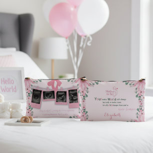 Pochette À Accessoires Typographie Bohème Florale Pour Future Maman
