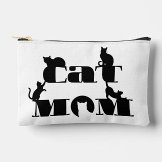 Pochette À Accessoires Typographie de silhouette de maman de chat