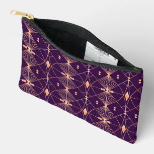 Pochette À Accessoires Un motif géométrique avec des lignes pêche