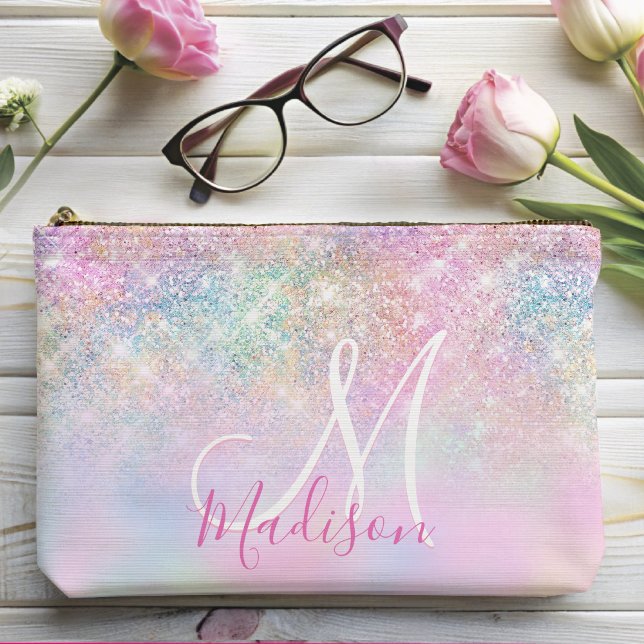 Pochette À Accessoires Unicorne claire iridescente ombre parties scintill (Créateur téléchargé)