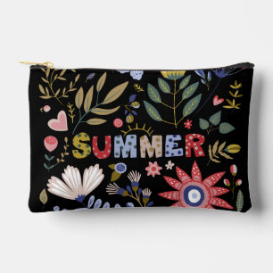 Pochette À Accessoires Vacances d'été florales vibrantes – Fleurs colorée