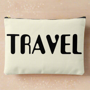 Pochette À Accessoires Vacances Voyage Neutre Noir Bold Script Feminine