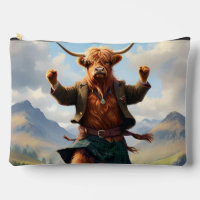 Vache des Highlands dansant le Highland Fling,