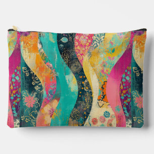 Pochette À Accessoires Vague à fleurs multicolores