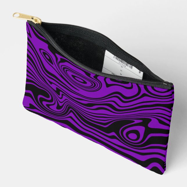 Pochette À Accessoires Vagues noires et violettes Choisissez vos couleurs (Ouvrir)