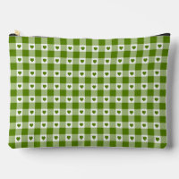 Vert Avocat Plaid Gingham Rétro Cœur