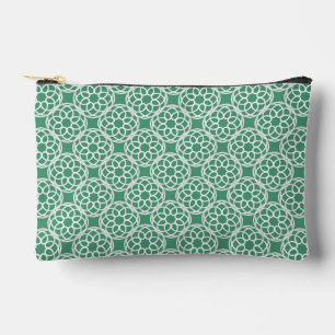 Pochette À Accessoires Vert émeraude blanc motif géométrique sans couture