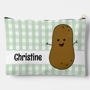 Pochette À Accessoires Vert En vichy Brown Pomme de terre personnalisée