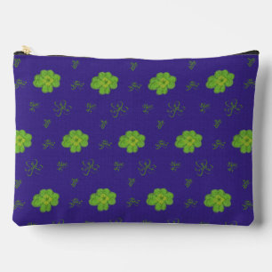 Pochette À Accessoires Vestiaire à quatre feuilles vert et bleu foncé