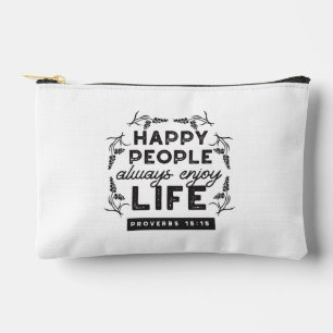 Pochette À Accessoires Vie heureuse avec la foi – Proverbes 15:15 Art