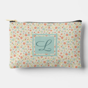 Pochette À Accessoires Vintage Printemps clair Joli Monogramme Floral