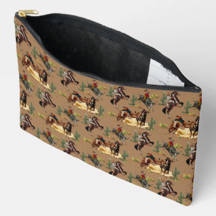 Pochette À Accessoires Vintage Western Rodeo Événements Cowgirl Cowboy