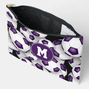 Pochette À Accessoires violet blanc monogrammé balle de football motif