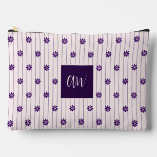 Pochette À Accessoires Vos Initiales Violet & Broussailles Fleurs violett