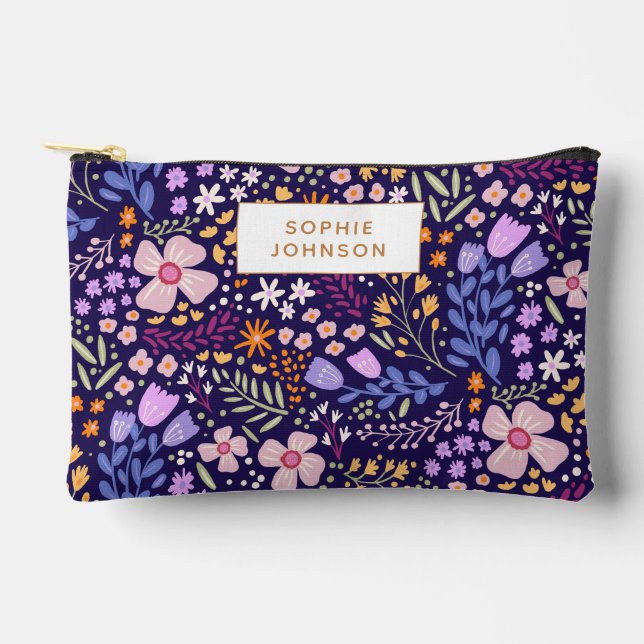 Pochette À Accessoires Watercolor Floral Pattern Pretty Personalized (Recto)