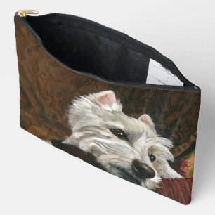 Pochette À Accessoires Westie sur canapé