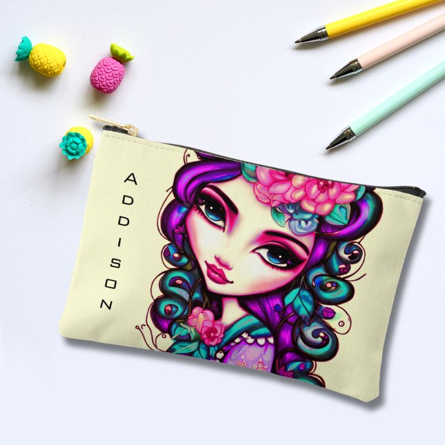 Pochette À Accessoires Whimsical Girl Artistique Petit (Créateur téléchargé)