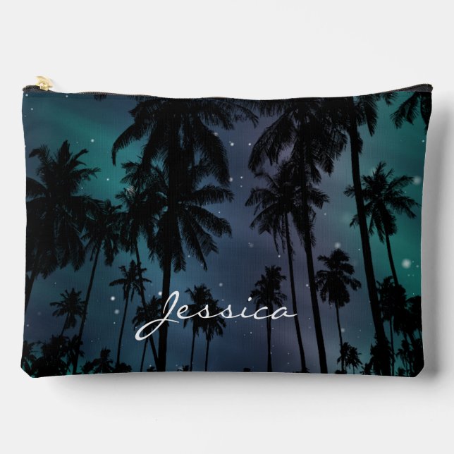 Pochette À Accessoires Whimsical Palm Trees Starry Night Sky Personalised (Recto)