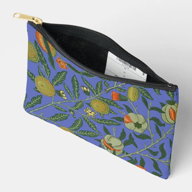 Pochette À Accessoires William Morris Pomegranate Bleu papier peint color (Ouvrir)