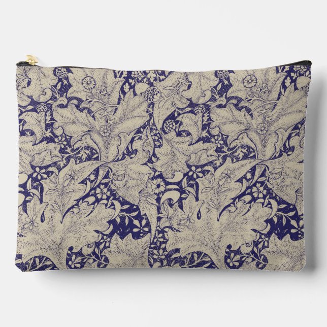 Pochette À Accessoires William Morris Wallflower bleu damas floral (Recto)
