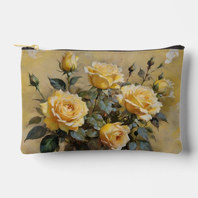 Pochette À Accessoires Yellow Roses Print (Recto)