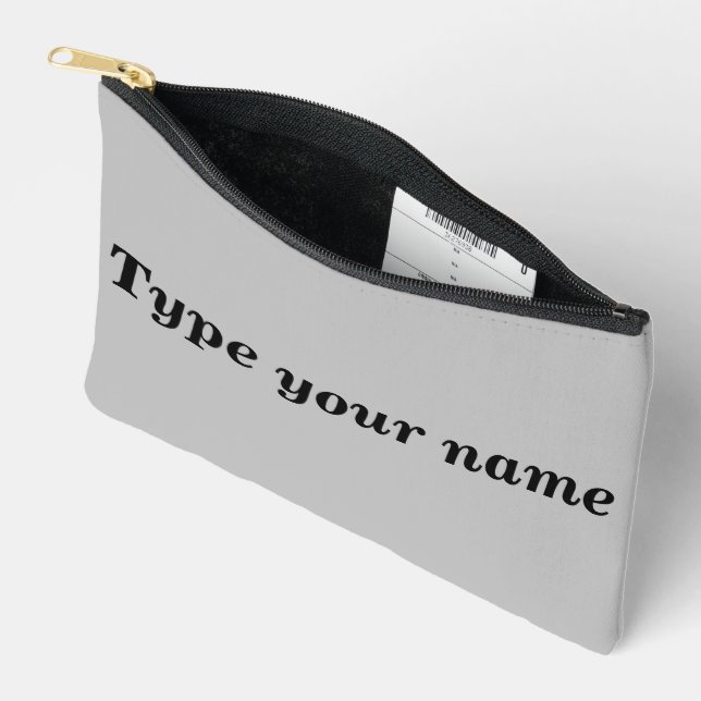 Pochette À Accessoires Your Name on Gray Pouch (Ouvrir)