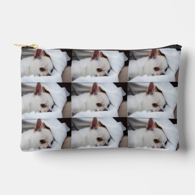 Pochette À Accessoires Your pet dog puppy custom photo chihuahua Zipper (Recto)