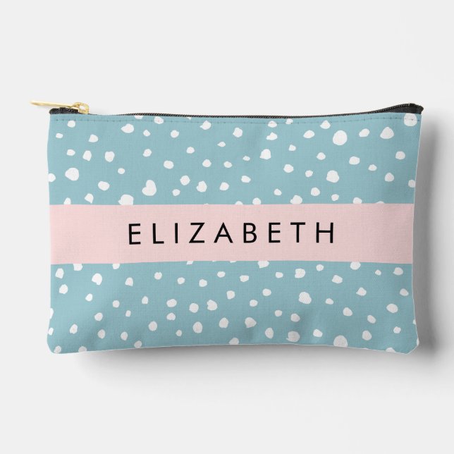 Pochette À Accessoires Zones Dalmatiennes Bleues, Points Dalmatiens, Votr (Recto)