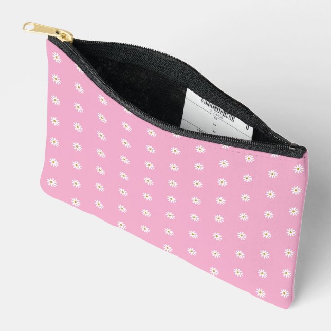 Pochette d'accessoires rose avec Motif de fleurs (Ouvrir)