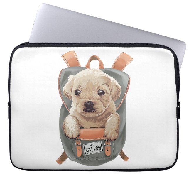 Pochette ordinateur portable 13 pouces sac chien (Devant)
