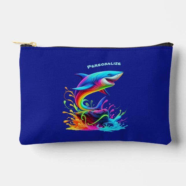 Pochette zippée colorée pour requin (Recto)