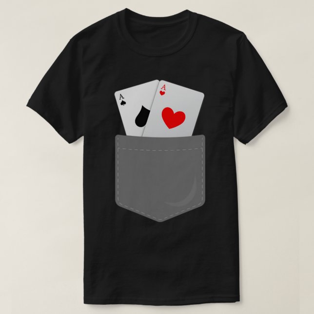 Pocket Aces  Fau Pocket Aces Poker Gift  T-Shirt (Design Front)