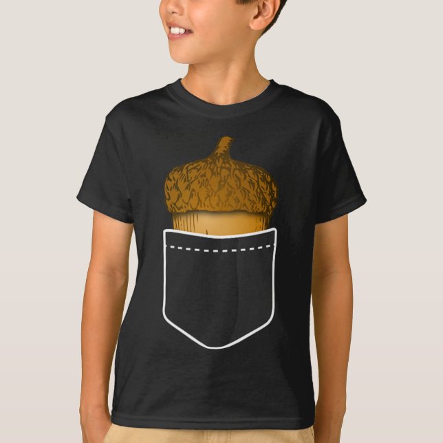 Pocket Acorn - Oak Nuts Fall Plants Nature Tee  (Front)