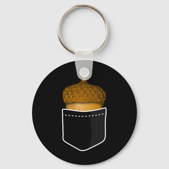 Pocket Acorn - Oak Nuts Fall Plants Nature Tee  Keychain (Front)