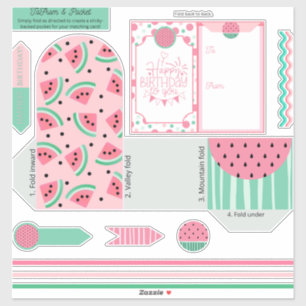 Pocket and Birthday To/From Foldable Sticker