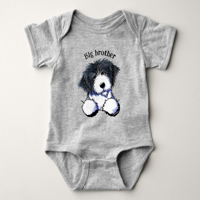 Pocket Bearded Collie Baby Bodysuit (Front)