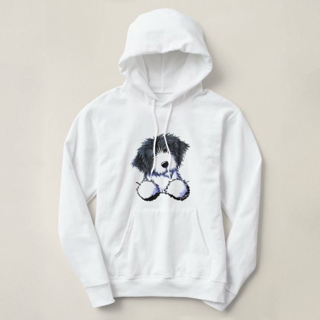 Pocket Bearded Collie Hoodie (Design Front)