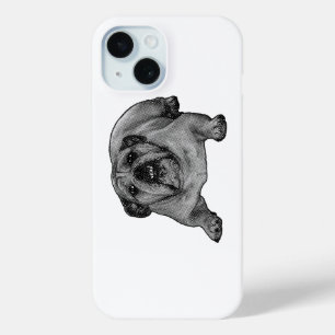 Pocket bulldog, ink-dot cool iPhone 15 case