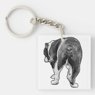 Pocket Bulldog with Festive Speckles Keychain