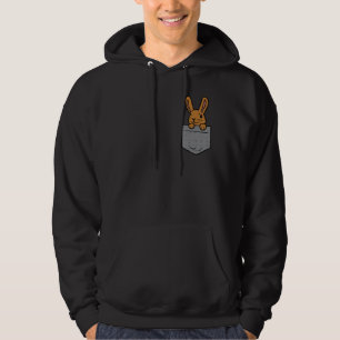 Pocket Bunny Rabbit Cute Happy Easter Day Men Wome Hoodie