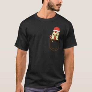 Pocket Chicken Santa Dog Christmas Xmas Farmer Men T-Shirt