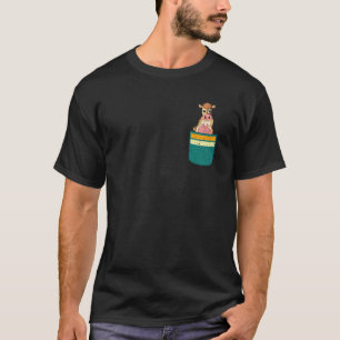 Pocket Cute Farm Animal Farmer Farming Cow T-Shirt