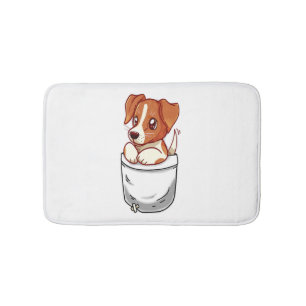 Pocket Cute Jack Russell Terrier Bath Mat