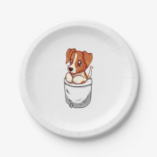 Pocket Cute Jack Russell Terrier Paper Plate