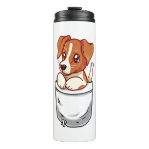 Pocket Cute Jack Russell Terrier Thermal Tumbler